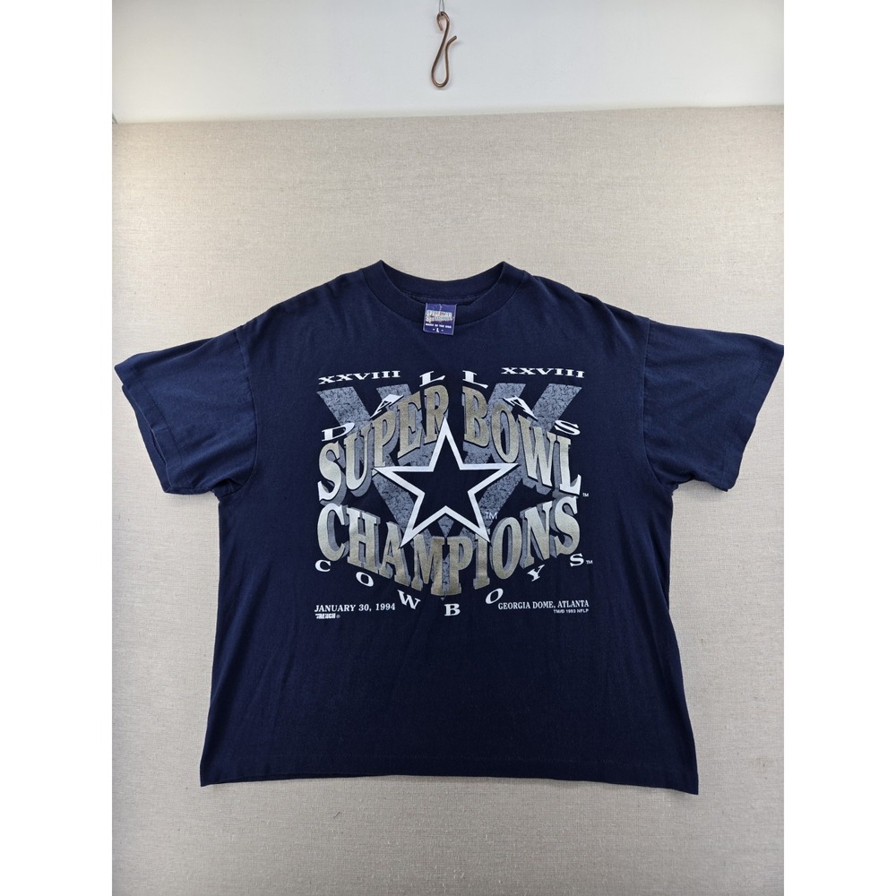 Vtg 1994 Dallas Cowboys Shirt Mens Large Single Stitch Baggy Cropped